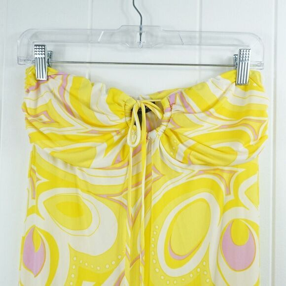 Aqua Womens Swim Swirl Print Coverup Halter Dress Medium - Picture 4 of 9